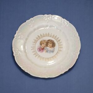Vintage Decorative Plate with Child Portraits